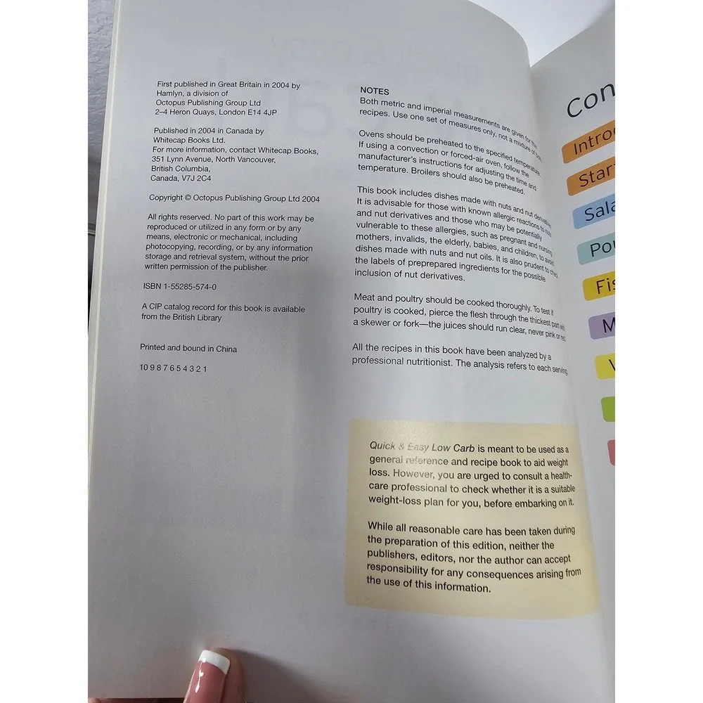 Quick & Easy Low Carb Cookbook Amanda Cross 8o Minutes ISBN 1552855740